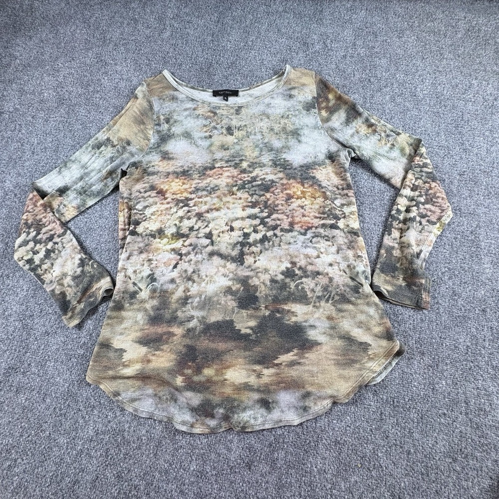 Karen Kane Top Women's XL Floral Watercolor Boho Artsy Fairy Cottagecore Earthy